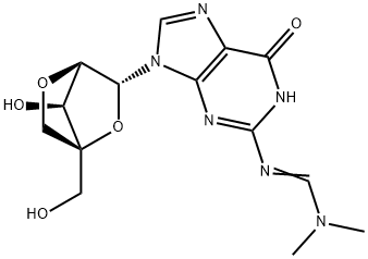 Guanosine, N-[(dimethylamino)methylene]-2'-O,4'-C-methylene- Struktur