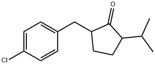 Cyclopentanone, 2-[(4-chlorophenyl)methyl]-5-(1-methylethyl)- Struktur