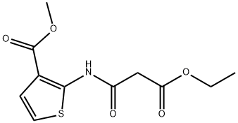 2-(2-ethoxycarbonyl-acetylamino)-thiophene-3-carboxylic acid methyl ester Struktur