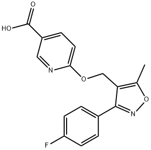 3-?Pyridinecarboxylic acid, 6-?[[3-?(4-?fluorophenyl)?-?5-?methyl-?4-?isoxazolyl]?methoxy]?- Struktur