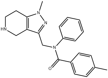 4-methyl-N-[(1-methyl-4,5,6,7-tetrahydro-1H-pyrazolo[4,3-c]pyridin-3-yl)methyl]-N-phenylbenzamide hydrochloride Struktur