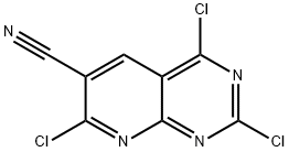 Pyrido[2,3-d]pyrimidine-6-carbonitrile, 2,4,7-trichloro- Struktur