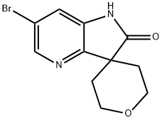 6-bromospiro[1H-pyrrolo[3,2-b]pyridine-3,4'-oxane]-2-one Struktur