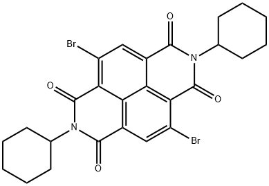 Benzo[lmn][3,8]phenanthroline-1,3,6,8(2H,7H)-tetrone, 4,9-dibromo-2,7-dicyclohexyl- Struktur