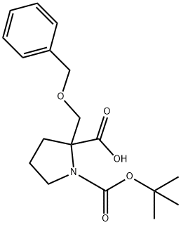 1,2-Pyrrolidinedicarboxylic acid, 2-[(phenylmethoxy)methyl]-, 1-(1,1-dimethylethyl) ester Struktur