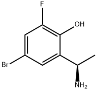 2-((R)-1-aminoethyl)-4-bromo-6-fluorophenol Struktur