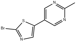 2-Bromo-5-(2-methylpyrimidyl-5-yl)thiazole Struktur