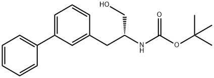 Carbamic acid, N-[(1R)-2-[1,1'-biphenyl]-3-yl-1-(hydroxymethyl)ethyl]-, 1,1-dimethylethyl ester Struktur