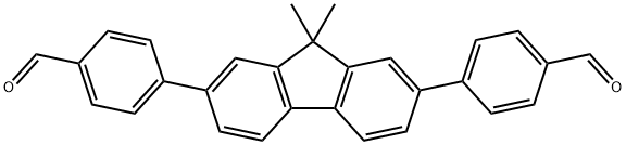 4,4′-(9,9-dimethyl-9H-fluorene-2,7-diyl)bis(benzaldehyde) Struktur