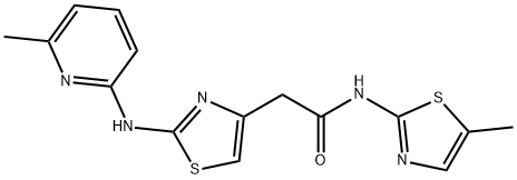 4-Thiazoleacetamide, 2-[(6-methyl-2-pyridinyl)amino]-N-(5-methyl-2-thiazolyl)- Struktur