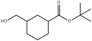 Cyclohexanecarboxylic acid, 3-(hydroxymethyl)-, 1,1-dimethylethyl ester Struktur