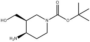 1-Piperidinecarboxylic acid, 4-amino-3-(hydroxymethyl)-, 1,1-dimethylethyl ester, (3S,4R)- Struktur