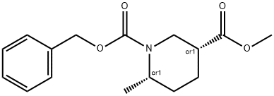 1,3-Piperidinedicarboxylic acid, 6-Methyl-, 3-Methyl 1-(phenylMethyl) ester, (3R,6S)-rel- Struktur