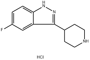 1H-Indazole, 5-fluoro-3-(4-piperidinyl)-, hydrochloride (1:1) Struktur