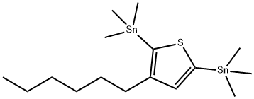 Stannane, 1,1'-(3-hexyl-2,5-thiophenediyl)bis[1,1,1-trimethyl- Struktur