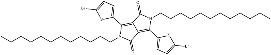 3,6-bis-(5-bromothiophen-2-yl)-N,N'-bis(dodecyl)-1,4-dioxopyrrolo[3,4-c]pyrrole Struktur