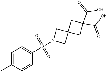 2-Azaspiro[3.3]heptane-6,6-dicarboxylic acid, 2-[(4-methylphenyl)sulfonyl]- Struktur