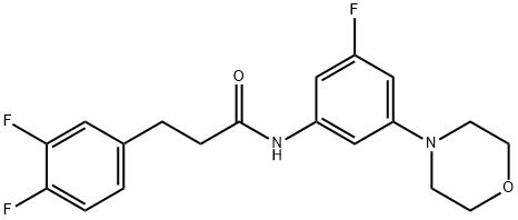 Benzenepropanamide, 3,4-difluoro-N-[3-fluoro-5-(4-morpholinyl)phenyl]- Struktur