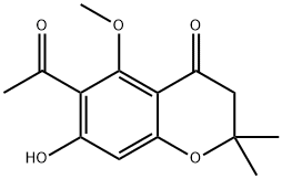 6-Acetyl-7-hydroxy-5-methoxy-2,2-dimethylchroman-4-one Struktur