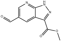 1H-Pyrazolo[3,4-b]pyridine-3-carboxylic acid, 5-formyl-, methyl ester Struktur