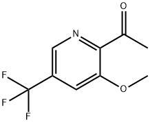 Ethanone, 1-[3-methoxy-5-(trifluoromethyl)-2-pyridinyl]- Struktur