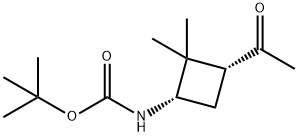 tert-butyl N-[(1S,3R)-3-acetyl-2,2-dimethyl-cyclobutyl]carbamate Struktur