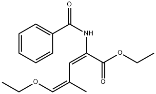 2,4-Pentadienoic acid, 2-(benzoylamino)-5-ethoxy-4-methyl-, ethyl ester, (E,Z)- (9CI) Struktur