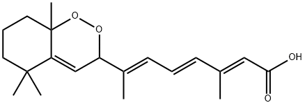 2,4,6-Octatrienoic acid, 7-(3,5,6,7,8,8a-hexahydro-5,5,8a-trimethyl-1,2-benzodioxin-3-yl)-3-methyl-, (2E,4E,6E)- Struktur