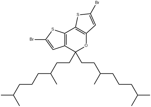 5H-Dithieno[3,2-b:2',3'-d]pyran, 2,7-dibromo-5,5-bis(3,7-dimethyloctyl)- Struktur