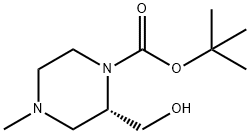 tert-Butyl (S)-2-(hydroxymethyl)-4-methylpiperazine-1-carboxylate Struktur