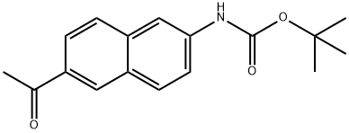 Carbamic acid, N-(6-acetyl-2-naphthalenyl)-, 1,1-dimethylethyl ester Struktur