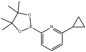 '2-cyclopropyl-6-(4,4,5,5-tetramethyl-1,3,2-dioxaborolan-2-yl)pyridine Struktur