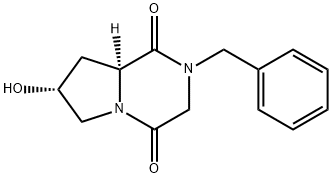 (7R,8aS)-2-Benzyl-7-hydroxyhexahydropyrrolo[1,2-a]pyrazine-1,4-dione Struktur