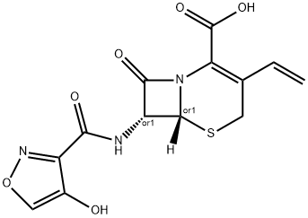 5-Thia-1-azabicyclo[4.2.0]oct-2-ene-2-carboxylic acid, 3-ethenyl-7-[[(4-hydroxy-3-isoxazolyl)carbonyl]amino]-8-oxo-, (6R,7R)-rel- Struktur