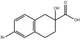 6-bromo-2-hydroxy-1,2,3,4-tetrahydronaphthalene-2-carboxylic acid Struktur