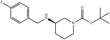 (R)-tert-Butyl 3-[(4-fluorophenyl)methyl]aminopiperidine-1-carboxylate Struktur