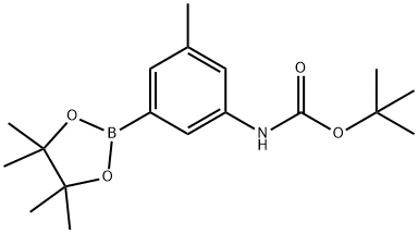 tert-Butyl N-[3-methyl-5-(tetramethyl-1,3,2-dioxaborolan-2-yl)phenyl]carbamate Struktur