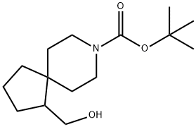 8-Azaspiro[4.5]decane-8-carboxylic acid, 1-(hydroxymethyl)-, 1,1-dimethylethyl ester Struktur