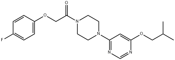 2-(4-Fluorophenoxy)-1-(4-(6-isobutoxypyrimidin-4-yl)piperazin-1-yl)ethanone Struktur