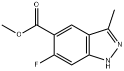 1H-Indazole-5-carboxylic acid, 6-fluoro-3-methyl-, methyl ester Struktur