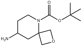 2-Oxa-5-azaspiro[3.5]nonane-5-carboxylic acid, 8-amino-, 1,1-dimethylethyl ester Struktur