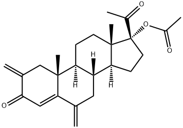 Pregn-4-ene-3,20-dione, 17-(acetyloxy)-2,6-bis(methylene)- (9CI) Struktur