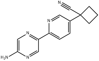 Cyclobutanecarbonitrile, 1-[6-(5-amino-2-pyrazinyl)-3-pyridinyl]- Struktur