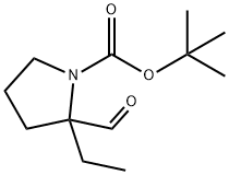 1-Pyrrolidinecarboxylic acid, 2-ethyl-2-formyl-, 1,1-dimethylethyl ester Struktur