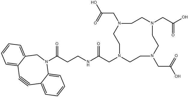 1,4,7,10-Tetraazacyclododecane-1,4,7-triacetic acid, 10-[2-[[3-(11,12-didehydrodibenz[b,f]azocin-5(6H)-yl)-3-oxopropyl]amino]-2-oxoethyl]- Struktur