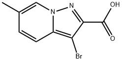 Pyrazolo[1,5-a]pyridine-2-carboxylic acid, 3-bromo-6-methyl- Struktur