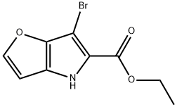 6-Bromo-4H-furo[3,2-b]pyrrole-5-carboxylic acid ethyl ester Struktur