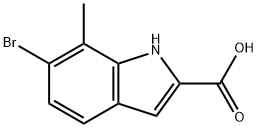 1H-Indole-2-carboxylic acid, 6-bromo-7-methyl- Struktur