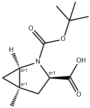 2-Azabicyclo[3.1.0]hexane-2,3-dicarboxylic acid, 5-methyl-, 2-(1,1-dimethylethyl) ester, (1R,3R,5R)-rel- Struktur