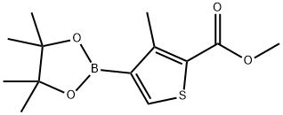 3-甲基-4-(4,4,5,5-四甲基-1,3,2-二氧硼烷-2-基)噻吩-2-羧酸甲酯, 1398414-33-9, 結構式